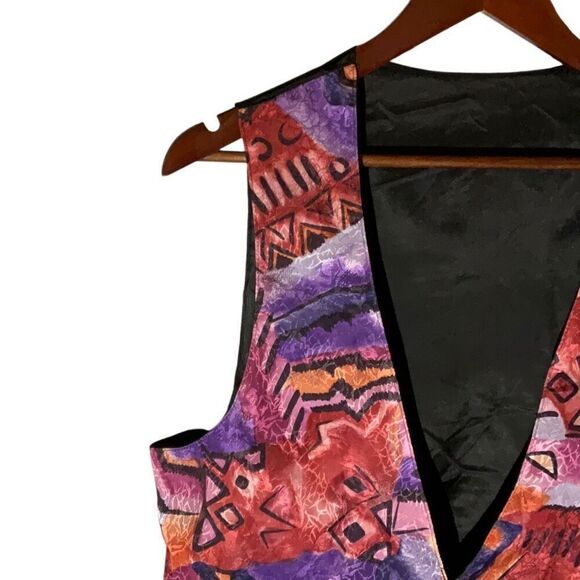Vintage 80’s Vest Waistcoat, Abstract Print. Size Medium. - Picture 4 of 15